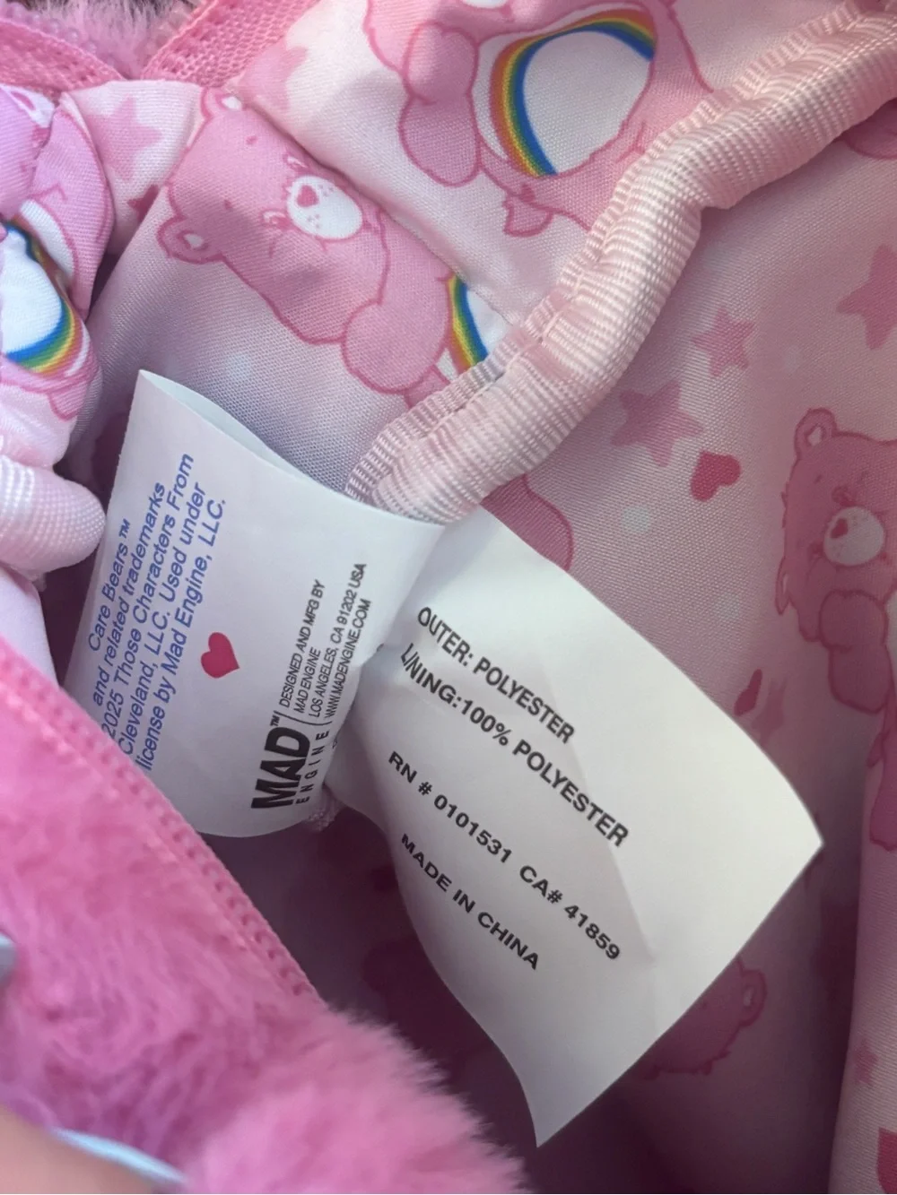 Care Bears Cheer Bear Pink Plush Crossbody Bag Rainbow Strap NWOT